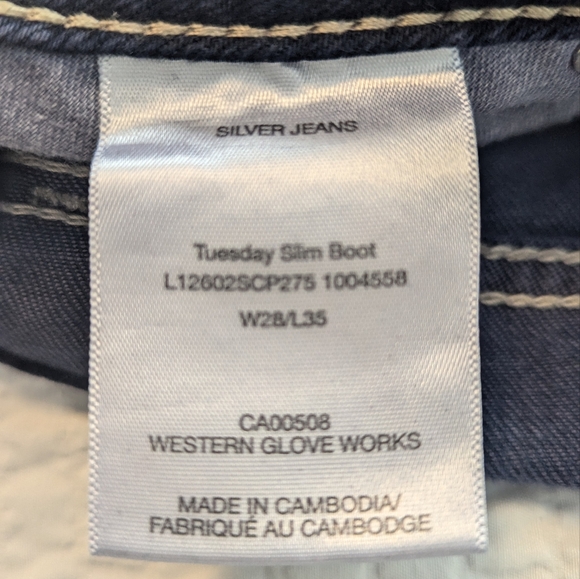 Silver Jeans Tuesday Slim Boot W28/L35 - Picture 5 of 10